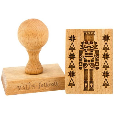 Tampon en bois rectangle - Motif Casse-Noisette