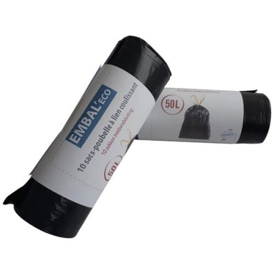 Sac poubelle Embal'eco lien coulissant 50L x 10 sacs
