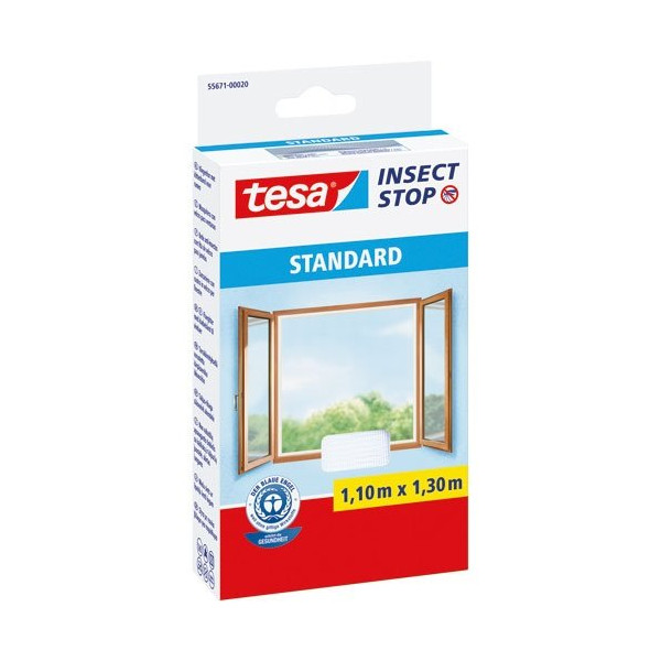 TESA - Moustiquaire Standard pour fenêtres 1,10m x 1,30m blanc