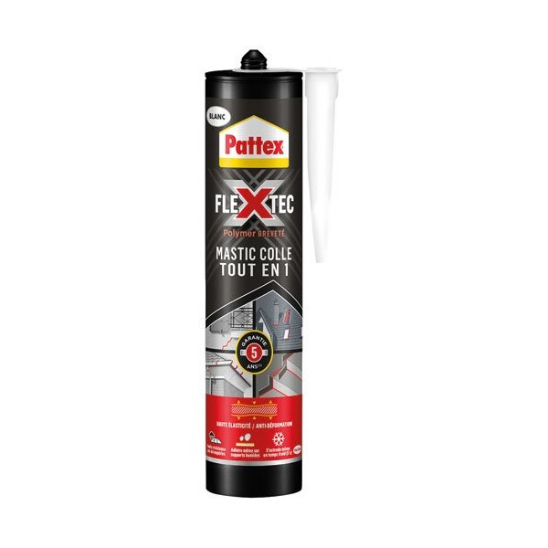 PATTEX - Pattex mastic colle flextec blanc cartouche 389g