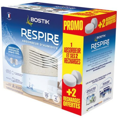 Absorbeur d'Humidité Respire + 4 Tabs 250g dont 2 OFFERTES