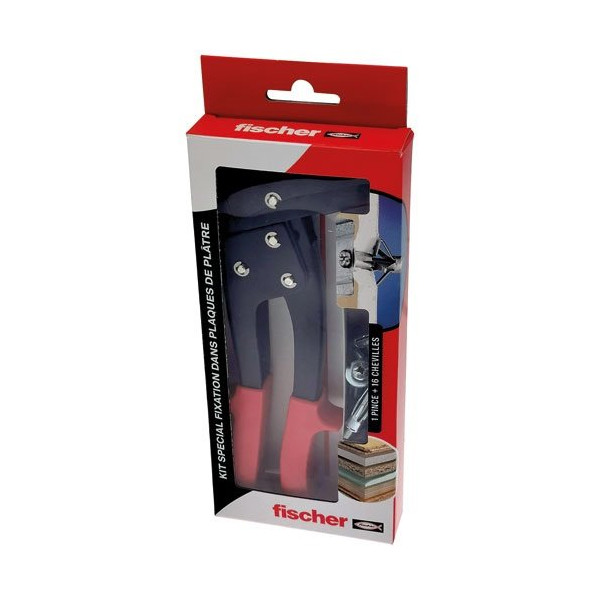 FISCHER - Kit fixation 1 pince à expansion et 16 chevilles métalliqu