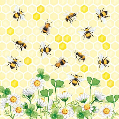 Lot 20 serviettes en papier 33 x 33 cm - Joie des Abeilles