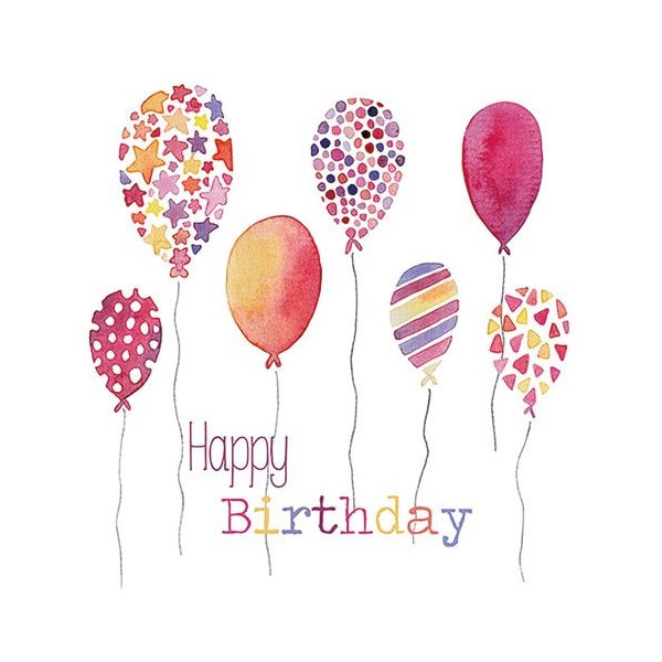 AMBIENTE - Lot 20 serviettes en papier 33 x 33 cm - Ballons d'Anniversaire