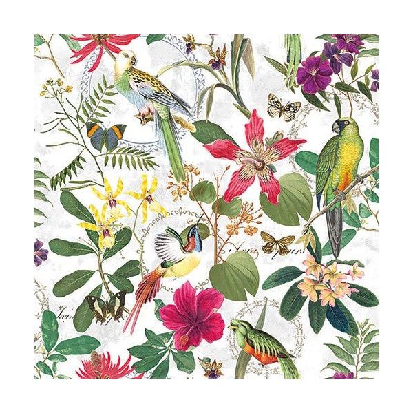AMBIENTE - Lot 20 serviettes en papier 33 x 33 cm - Jungle Tropicale