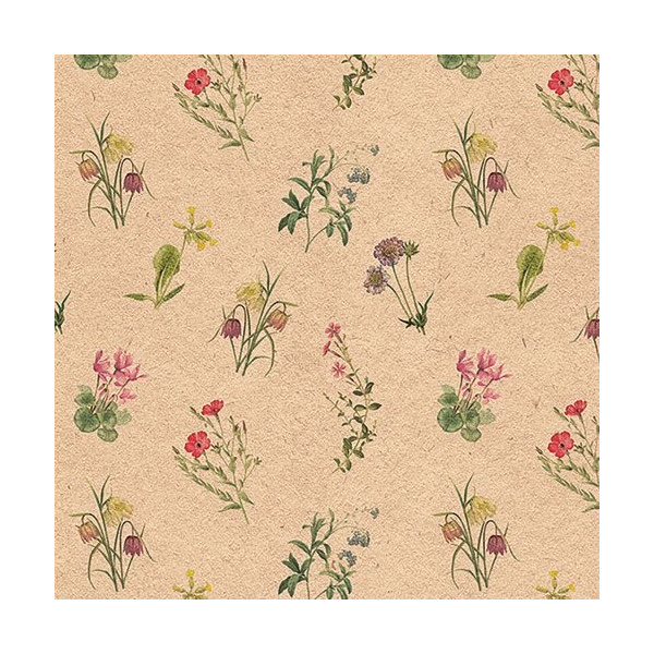 AMBIENTE - Lot 20 serviettes en papier 33 x 33 cm - Fleurs mixtes recyclées