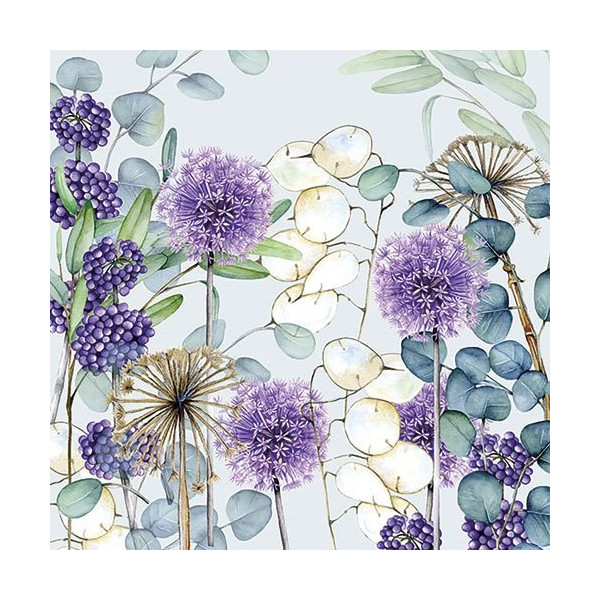 AMBIENTE - Lot 20 serviettes en papier 33 x 33 cm - Monnaie-du-Pape Verte