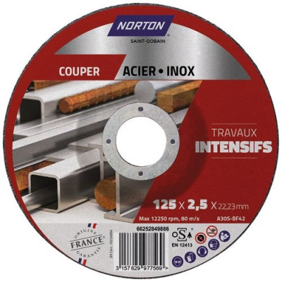 Disque métaux 125x2.5 travaux intensifs