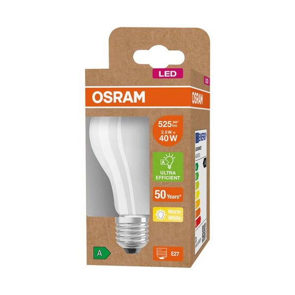 OSRAM - Led standard verre dépoli 2.5w e27 blanc chaud