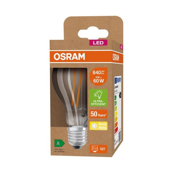 OSRAM - Led standard clair filament 4w e27 blanc chaud
