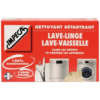 Nettoyant Détartrant Lave-Vaisselle Lave-Linge Poudre 2 Doses