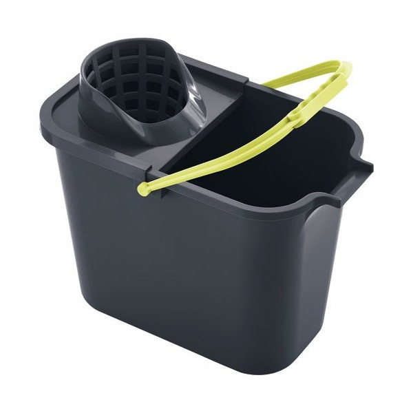 MERY - Seau avec essoreur rect. 12l gris