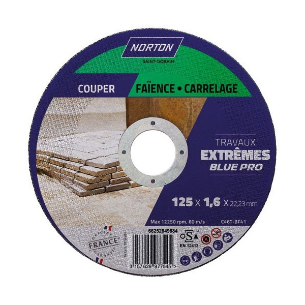 NORTON - Disque à tronçonner extrême carrelage 125x1.6x22.2