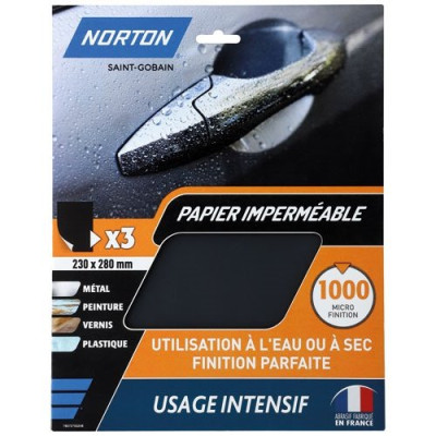 Papier imperméable 23x28cm grain 1000 x3