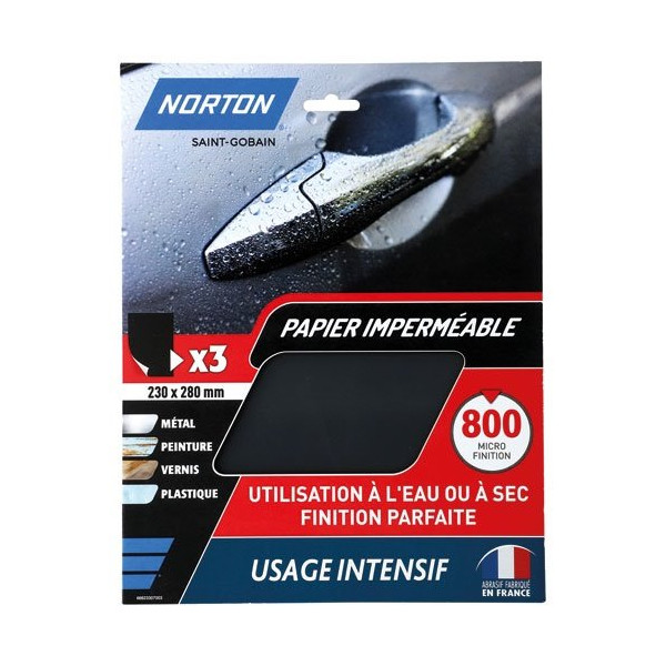 NORTON - feuille impermeable 230x280 grain 800 norton intensifs x3