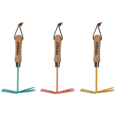 Serfouette à fleurs panne et fourche colours manche bois as