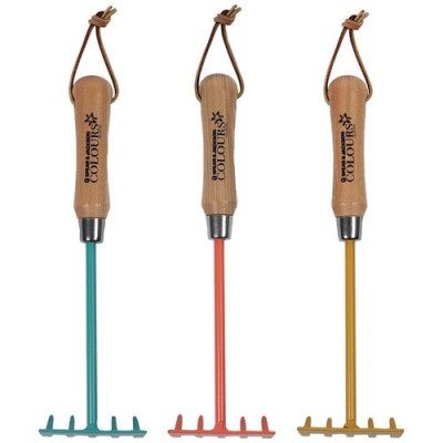 Rateau à fleurs colours manche bois assortis