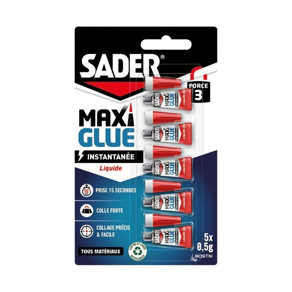SADER - Sader maxi glue instantanée liquide 0.5g x5
