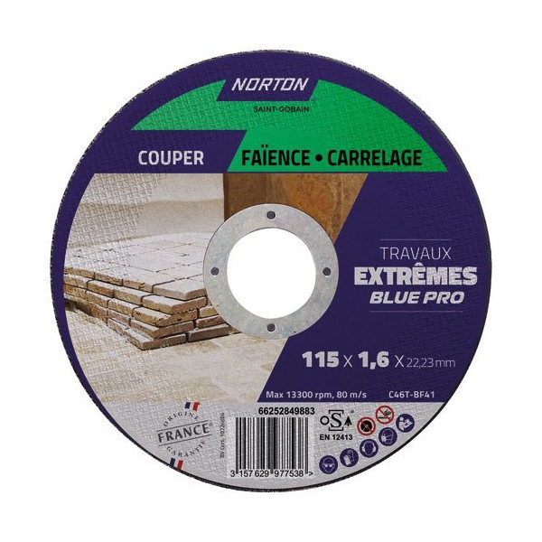 NORTON - Disque à tronçonner extrême carrelage 115x1.6x22.2