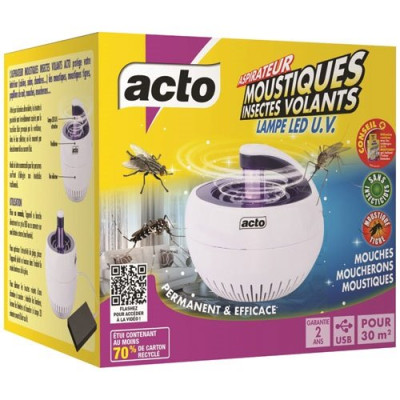 Aspirateur moustiques insectes volants lampe led u.v.