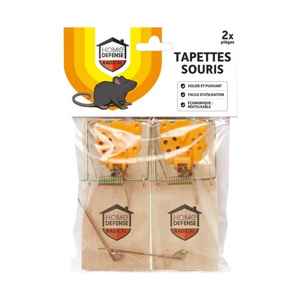 HOME DEFENSE - Tapette piège à souris classiques x2