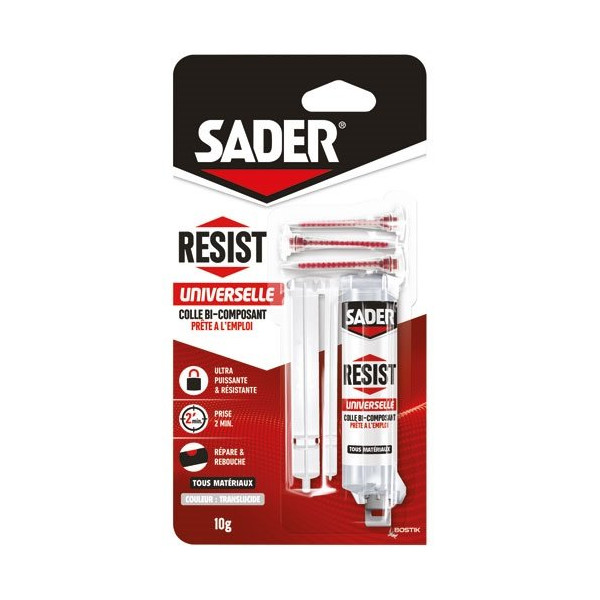 SADER - Resist universelle colle de réparation bi-composant 10g