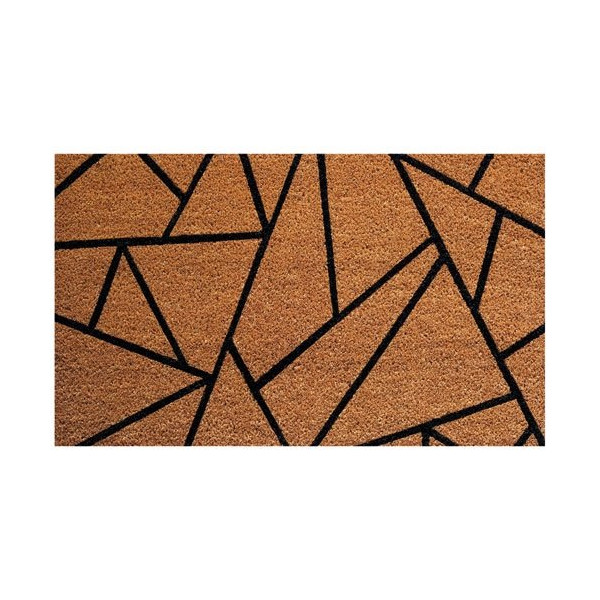 IDMAT - Tapis coco naturel, semelle latex 45x75 cm graphique beige