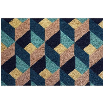 Tapis coco blanchil sur semelle latex 40x60cm géométrie