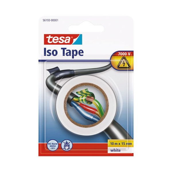 TESA - ruban adhésif d'isolation électrique blanc 10mx15mm