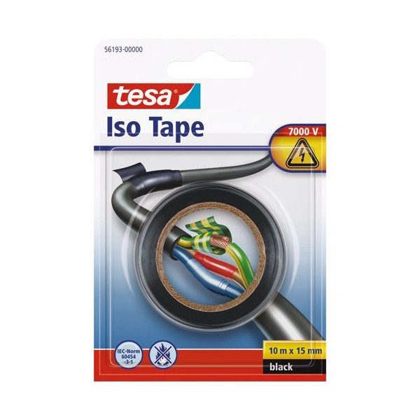 TESA - ruban adhésif d'isolation électrique noir 10mx15mm