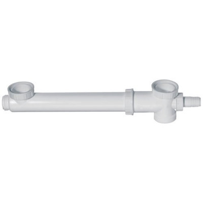 Tubulure raccordement 2 bacs d'évier + prise machine à lav