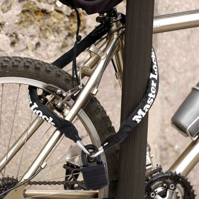 Antivol chaine en acier de 90cm x 6mm avec cadenas 40mm