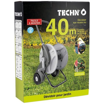 Dévidoir sur roues nu alu et plastique 40m