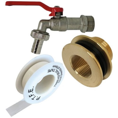 Raccord laiton pour cuve plastique + robinet puisage