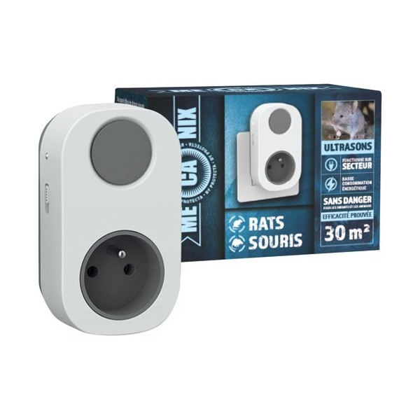 MECANIX - Repousseur ultrasons rats & souris 30 m²