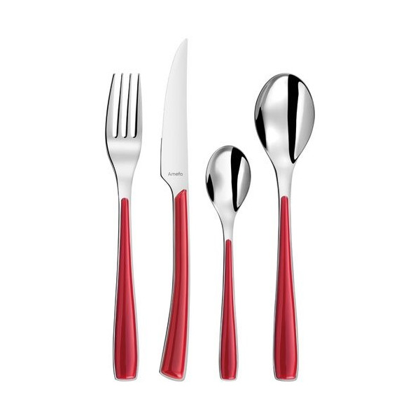 AMEFA - Ménagère 24 pièces Rouge - Alizé