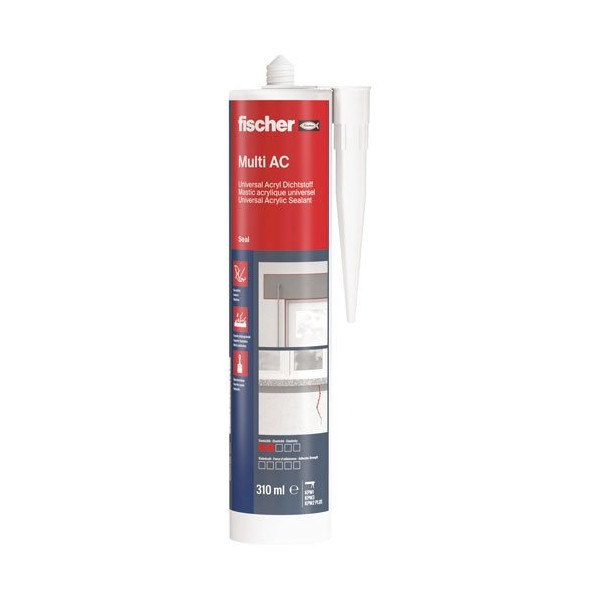 FISCHER - Mastic acrylique multi-usages high tack ac blanc 310ml