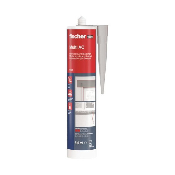 FISCHER - Mastic acrylique multi-usages high tack ac gris 310 ml