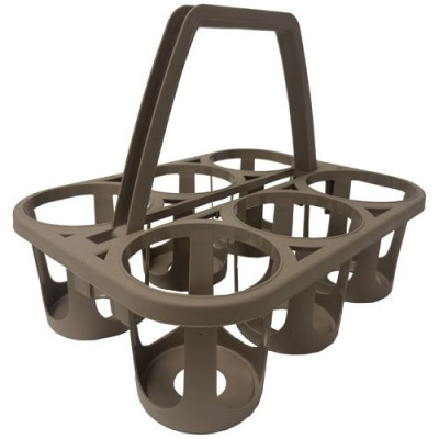 Panier 6 bouteilles avec poignée taupe