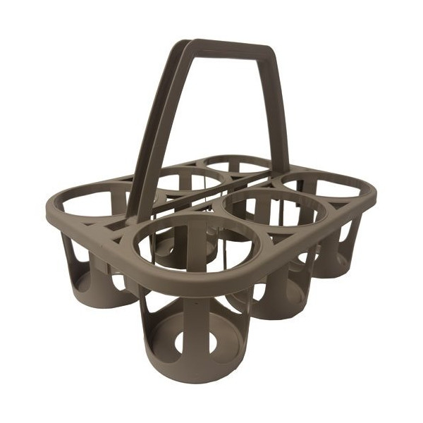 EDA - Panier 6 bouteilles avec poignée taupe