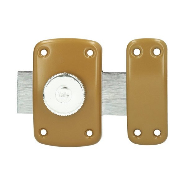 YALE - Verrou de porte cylindre Ø23 mm longeur 30mm marron