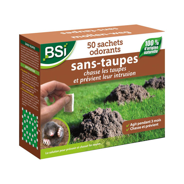 BSI - Répulsif Sans Taupes Odorants Boite de 50 Sachets
