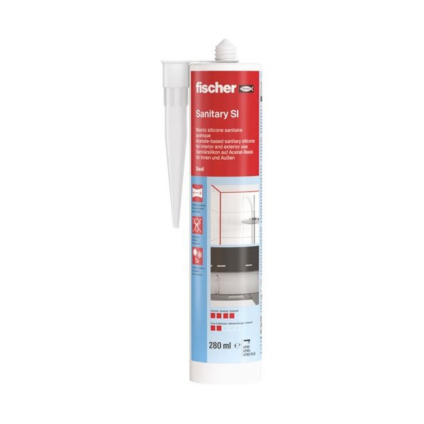 FISCHER - Mastic silicone sanitaire translucide 280ml