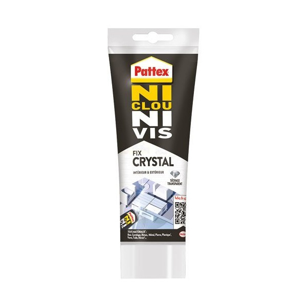 PATTEX - Ni clou ni vis colle fixation fix crystal tube 208 g