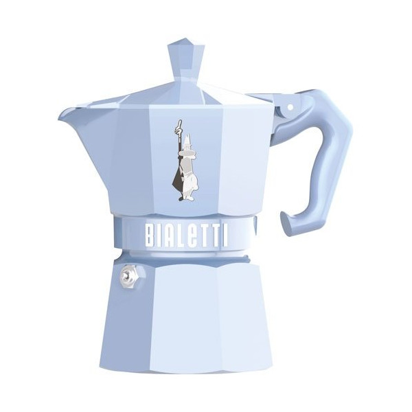BIALETTI - Cafetière italienne 3 tasses Bleu Pastel - Moka Exclusive