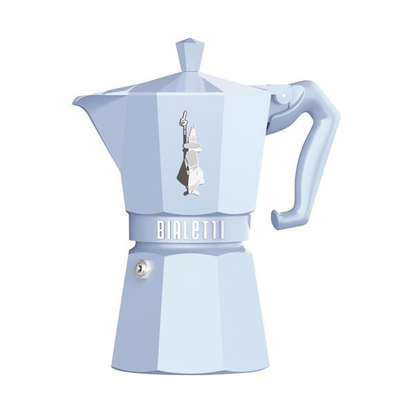 BIALETTI - Cafetière italienne 6 tasses Bleu Pastel - Moka Exclusive