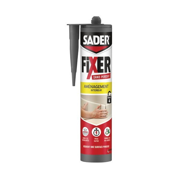 SADER - Sader fixer sans percer aménagement intérieur cartouche 360g