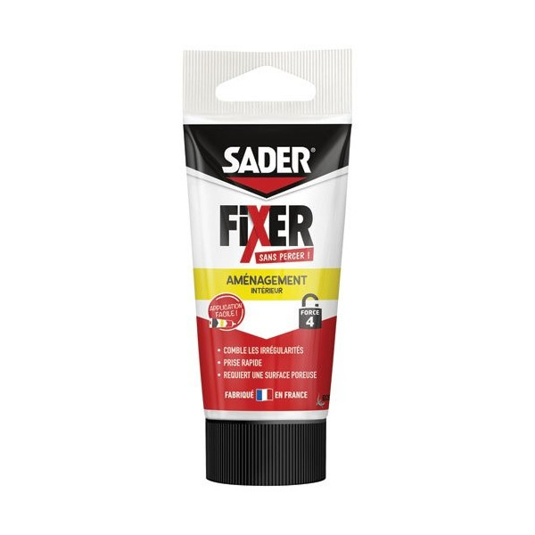 SADER - Sader fixer sans percer aménagement intérieur tube 70g