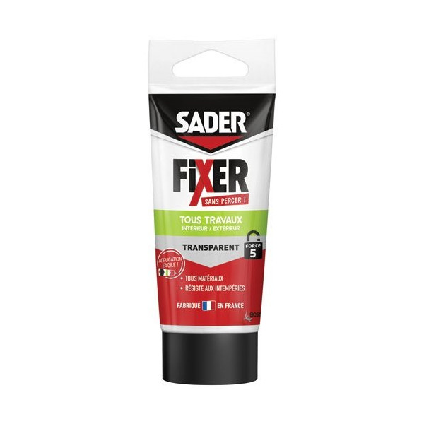 SADER - Sader fixer sans percer travaux transparent tube 50 g