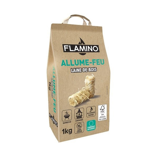 FLAMINO - Allume feu laine de bois x 1 kg